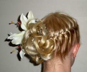 Bridal Hair Side Pleat Low Loop Bun